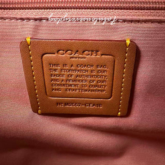 Coach Rowan Satchel Bag Signature Canvas With Charms Gold/Powder Pink CEA18 NWT - Picture 8 of 8